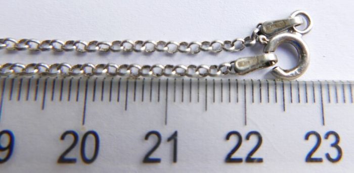 Vintage 925 Sterling Silver Necklace with Crystal-Embellished Pendant