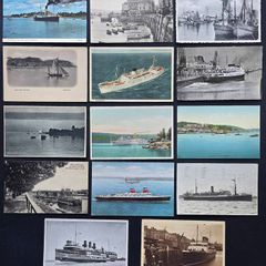 14 Vintage Ship Postcards Job Lot Maritime Boats Steamers Harbours UK Europe