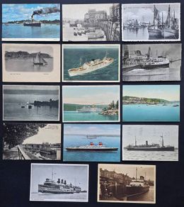 14 Vintage Ship Postcards Job Lot Maritime Boats Steamers Harbours UK Europe