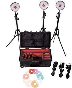 Rotolight NEO II - 3 LIGHT KIT with a hard case and Elinchrom HSS Transmitter
