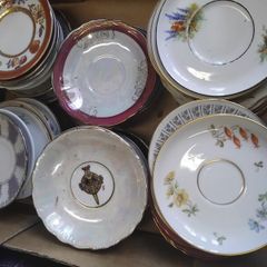 A SELECTION of vintage small  over50 cups and saucers