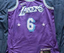 Nike NBA Lakers City Edition Lebron James 6 Dri-FIT Swingman Jersey Purple Men Streetwear