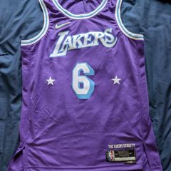 Nike NBA Lakers City Edition Lebron James 6 Dri-FIT Swingman Jersey Purple Men Streetwear