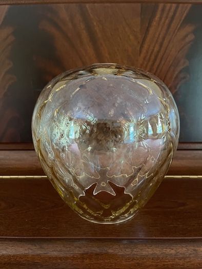Glass Ceiling Light Shade In Prestine Vintage Condition. Stunning Gold / Amber Hue Colouring. Beautiful