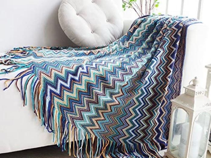 Bohemian Style Sofa Throws Warm Thick Armchair Cover Soft Blanket, 130 cm x 160 cm (MULTIPLE COLOURS)