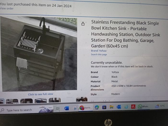 Free standing Sink