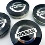 4x Gloss Black NISSAN 60mm wheel caps cap 60 Juke Note Mikra and more Image 4