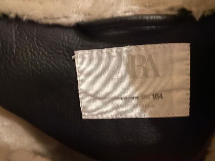 Zara Faux Leather Biker Jacket Black Age 13 14 Size 164 Greystones