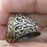 Vintage-Inspired Agate & Silver Ring Elegant Handcrafted Design Image 4