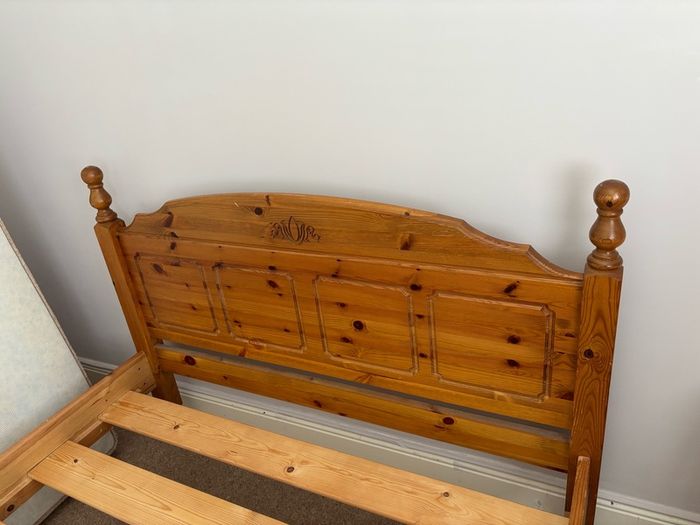 Solid pine double bed