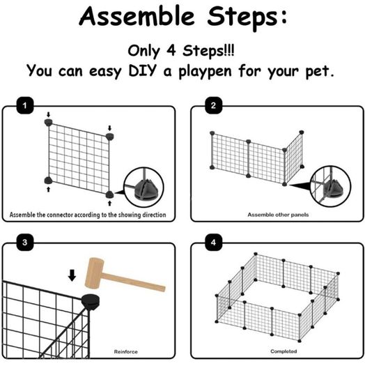 Small Pet Playpen with Door 12 Panels(35 x 35 cm) Guinea Pig Playpen Indoor, DIY Guinea Pig Cages/Rabbit Cage Indoor Fence for Small Animals, Guinea Pigs, Rabbit, Turtle, Bunny, Mink, Pets (FREE POSTAGE)