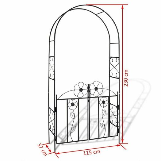 Metal Garden Arch With Gate Outdoor Climbing Plants - FREE DELIVERY NATIONWIDE