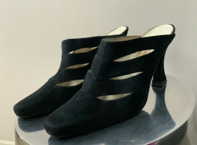 Black Suede Mules