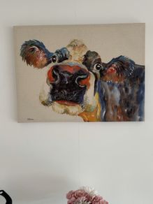 Jane Bannon Hilda Highland Cow Canvas 80cm x 60cm
