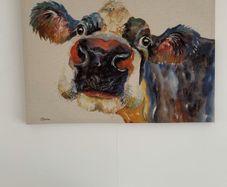 Jane Bannon Hilda Highland Cow Canvas 80cm x 60cm