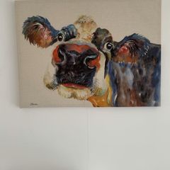 Jane Bannon Hilda Highland Cow Canvas 80cm x 60cm