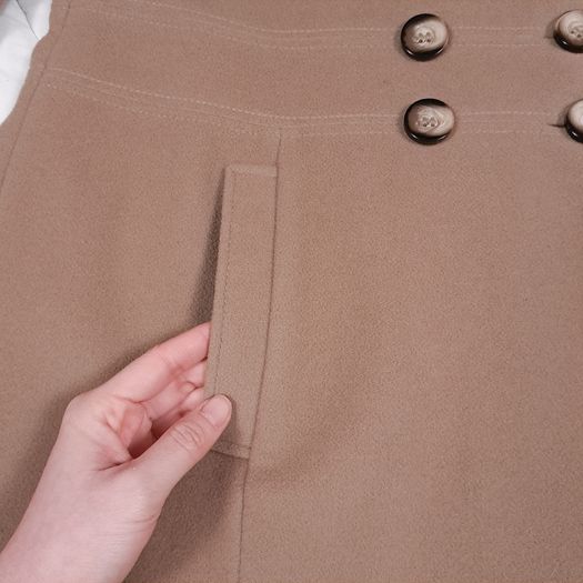 Precis Brown Tan Camel Faux Fur Collar Wool Cashmere Coat 14UK/42EU
