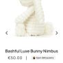New JELLYCAT Bashful Luxe Bunny Nimbus Image 3