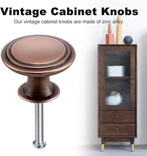 NEW SALE | 24PCS Vintage Cabinet Knobs, Chic Drawer Knobs, Antique Style Kitchen Cupboard Handles, 30mm Round Furniture Door Knobs