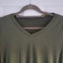 Olive green,  ruched sides and a V neckline top, size 10 Image 2