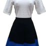 Karen Millen Black, Blue and White Knit Skater Dress Image 6