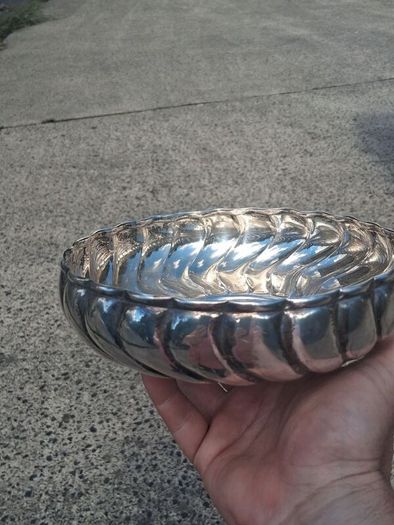 Sterling Silver Wave Bowl (7 Inches 241 grams)