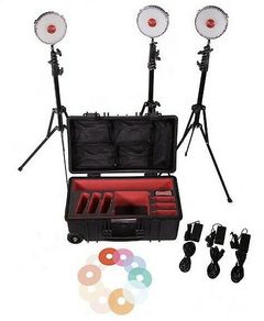 Rotolight NEO II - 3 LIGHT KIT with a hard case and Elinchrom HSS Transmitter
