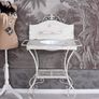 Maison Shabby Chic Nostalgic Washbasin White Iron Frame with Enamel Bowl French Country Image 3