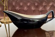 Vintage Slender 1950s Avant Garde Gravy Boat Black White
