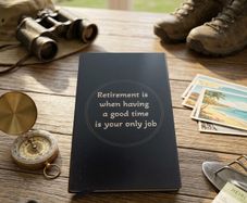 Retirement engraved card push up wallet