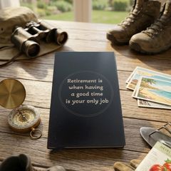 Retirement engraved card push up wallet