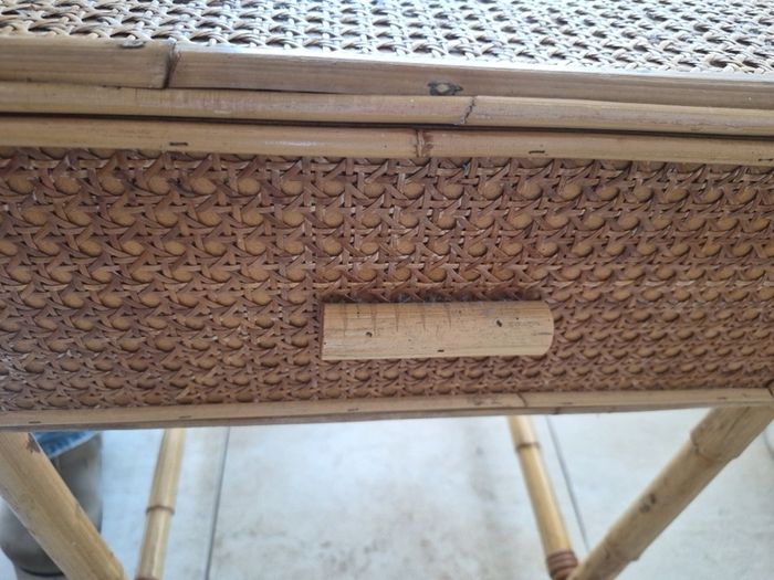 Vintage Bamboo and cane Bedside locker