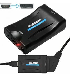 1080P SCART to HDMI-compatible Video Audio Upscale Converter Adapter for HDTV Sky Box STB Plug for HD TV DVD PS3 PS4