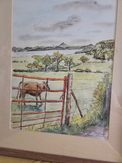 "Dublin Bay from Howth" Watercolour by Michael Walsh - Signed and dated