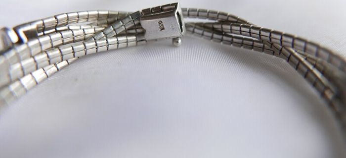 Vintage Bracelet Sterling Silver 925- stamped, clasp with safety catch, probably from the 70s, length 7,5" - 14,42g