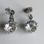Vintage silver tone rhinestone screw back earrings Image 2