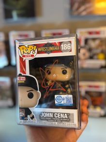 John Cena Signed Autograph WWE Funko Pop 186 The Last Wrestlemania