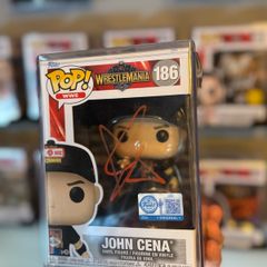 John Cena Signed Autograph WWE Funko Pop 186 The Last Wrestlemania