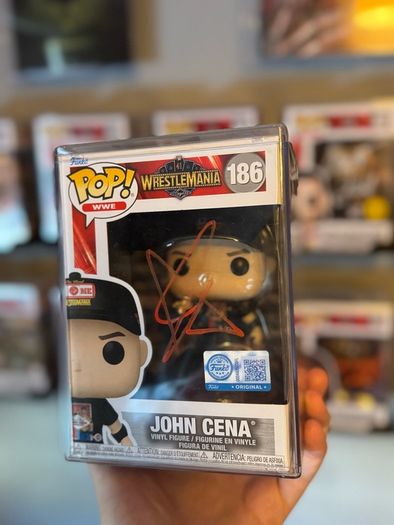 John Cena Signed Autograph WWE Funko Pop 186 The Last Wrestlemania