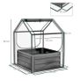 Metal Planter Box with Cover, Raised Garden Bed with Greenhouse, for Herbs and Vegetables, Clear and Dark Grey Image 4