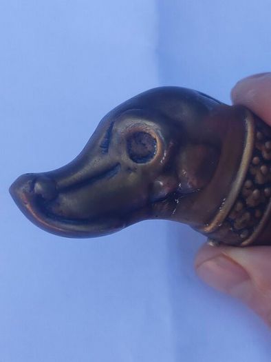 Large Brass Dog Vesta case