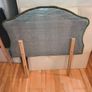 Luxurious Olive Green Velvet Single Headboard Excellent Condition Image 6