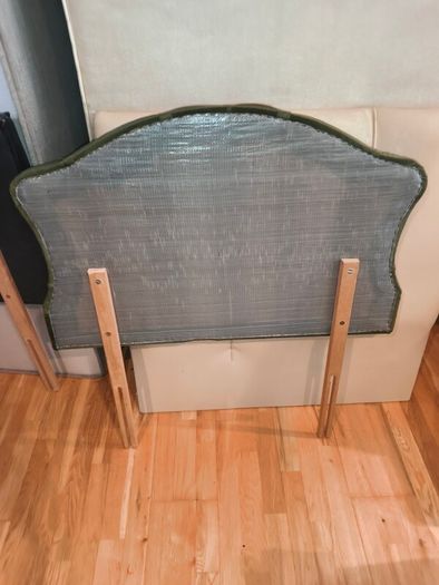 Luxurious Olive Green Velvet Single Headboard Excellent Condition