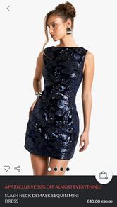 Navy sequin mini dress