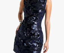 Navy sequin mini dress