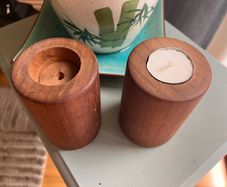 Handturned wooden candleholders