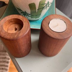 Handturned wooden candleholders