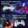 Wireless Controller for PS-4, Crack Design with RGB Light, 1000mAh Battery, 3.5mm Audio Jack, Gamepad Joystick with Dual Vibration/6-Axis Gyro Sensor/Touch Panel, Controller for PS-4/Pro/Slim/PC Image 3
