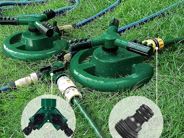 Garden Sprinkler Automatic Lawn Water Sprinkler 360 Degree 3 Arm Rotating Sprinkler System for Watering Your Lawn Plants Flowers Veggies and More (FREE POSTAGE)