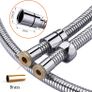 Shower Hose 1.7m, Ibergrif Stainless Steel Shower Pipe Anti Twist, Anti-Kink, Leakproof Universal Standard Fit G1/2 Replacement Hose with Brass Connectors and Washers, Chrome -Silver Image 3